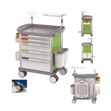 Medical Equipment Italianism ABS Plastic Emergency Medical Trolley Cart Price With Drawers